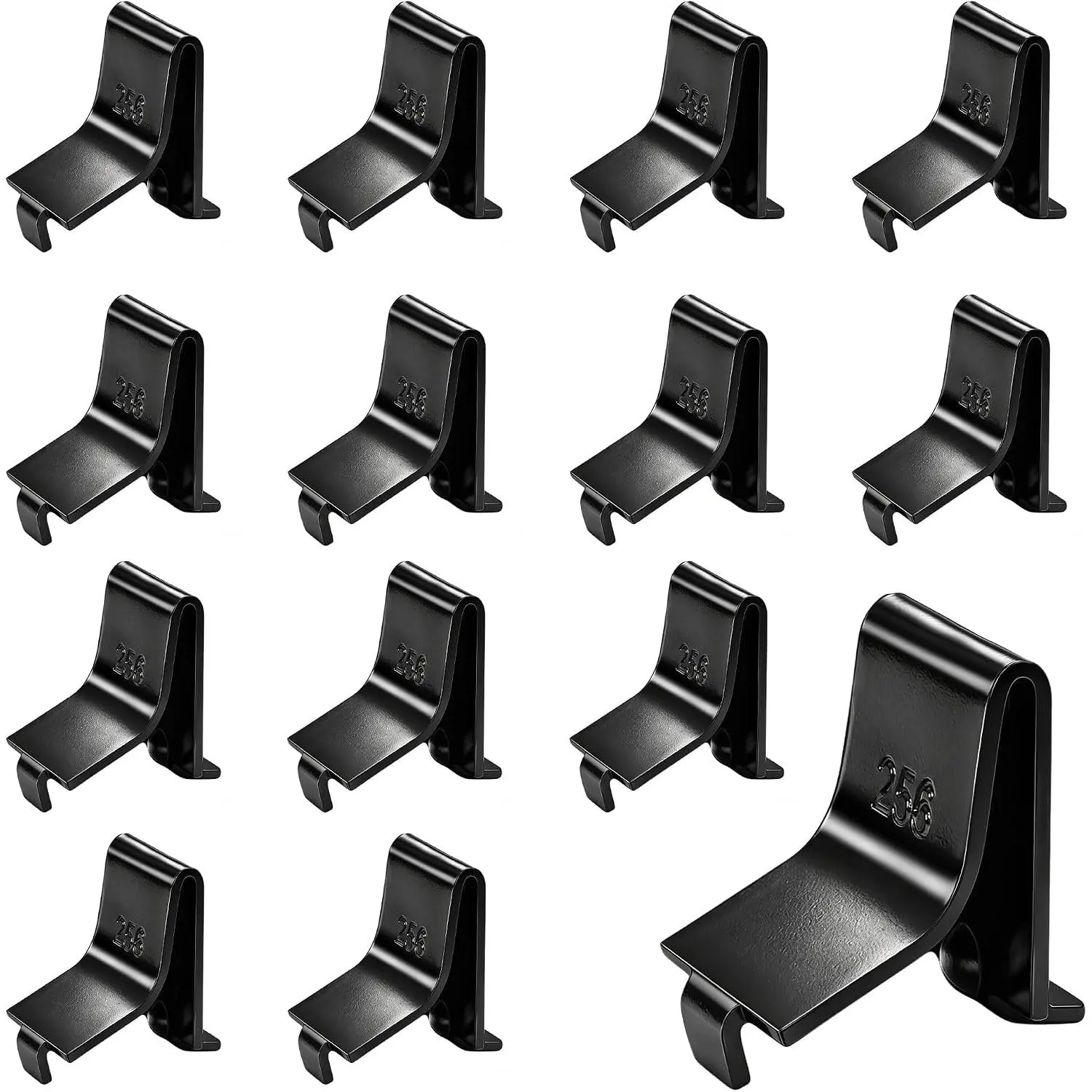 Shelf Clips,  Adjustable Shelf Brackets for 255 Standard Pilaster, Heavy Duty Metal Shelving Brackets Clips for Kitchen Cabinet Bookcase (Black) (14)