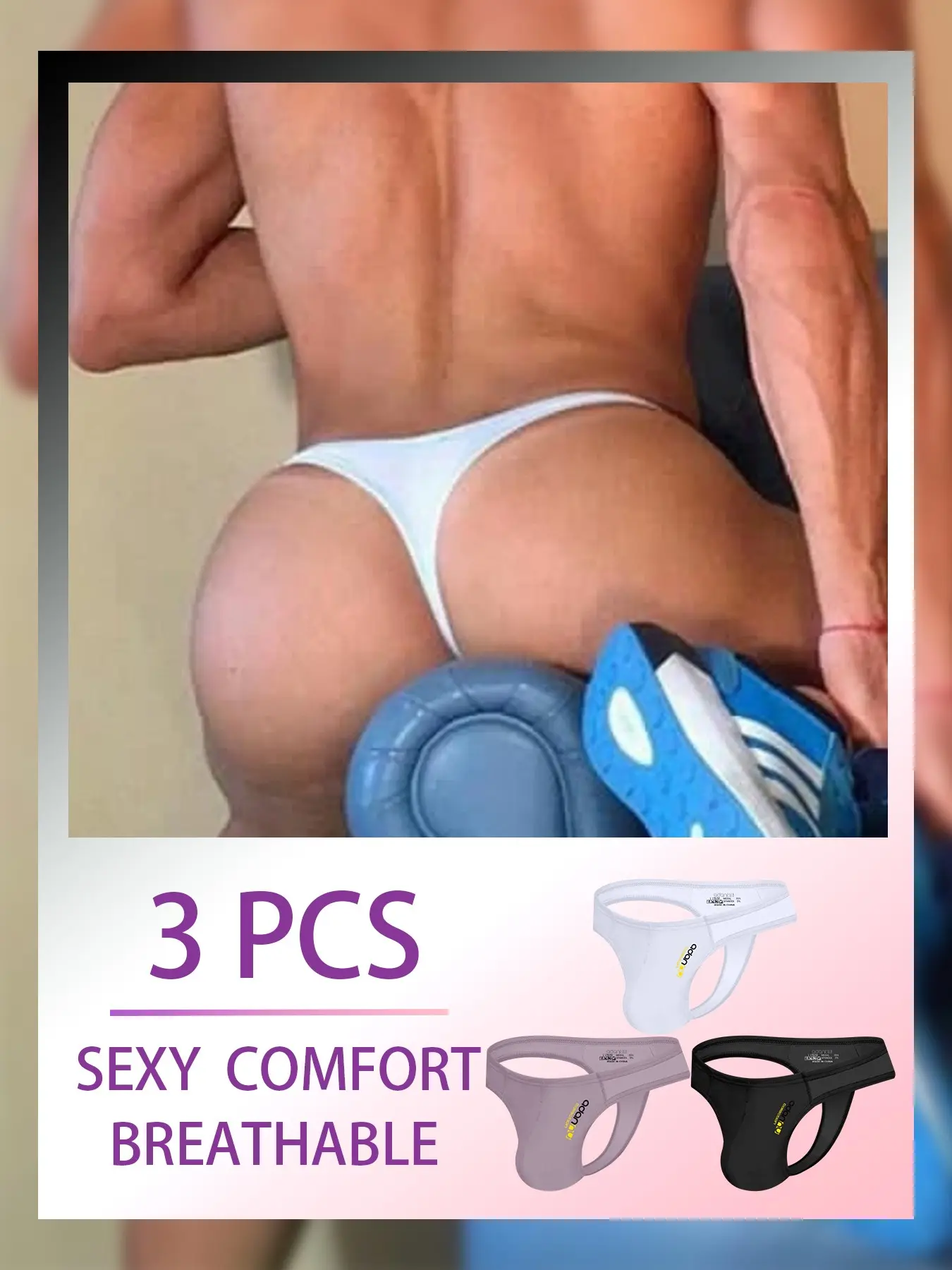 Men's Underwear, 3PCS-Mixed colors, Men's Sporty Triangle Underwear, Low Waist, Comfortable No-Remove Design, Perfect for Fitness and Gym Wear, Stylish and Functional, Breathable Underwear, Stretchy Sports Underwear