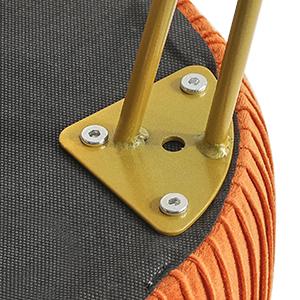 Velvet Round Footrest Stool Ottoman, Makeup Vanity Stool Side Table, Velvet Dressing Table Seat, Pouf Couch Stool, Golden Steel Legs, Orange