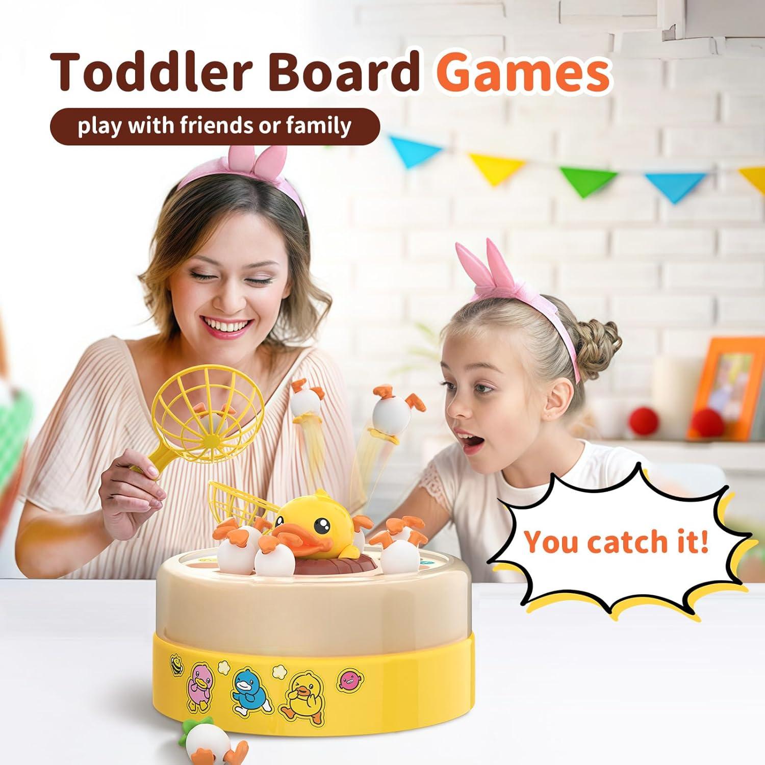 Electric Jumping Duck Catch Game, Parent-Child Interaction Two-Player Puzzle, Focus-Training Reaction Table Game, Suitable for Ages 3+, Includes Box