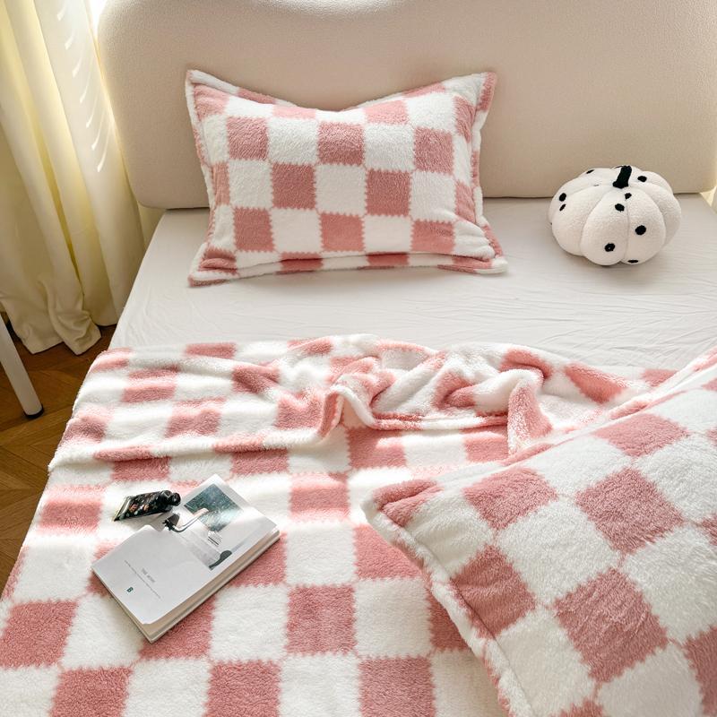 Checkerboard Pattern Blanket, 1 Count Soft Comfortable Warm Throw, Air-conditioned Room Warm Nap Blanket for Home Dormitory Camping  Office