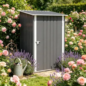 AobtkelSmall Shed,Lockable Tool Shed,Metal Garden Shed,Outdoor Shed On-Site