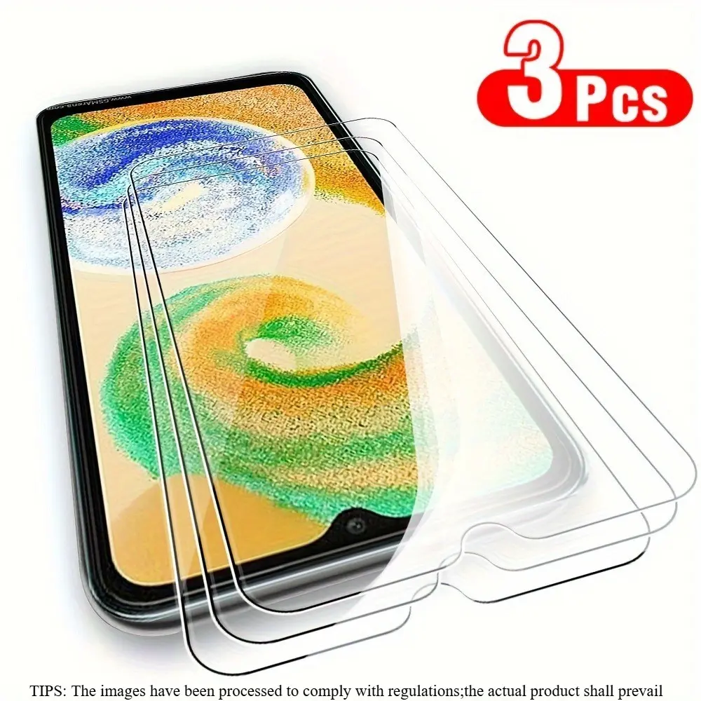 Set of 3 Transparent Tempered Glass Screen Protectors for Various Samsung Galaxy Smartphone Models Including A17, A37, A27, A57, A16, A26, A36, A56, A05, A15, A25, A35, A55, A14, A24, A34, A54, And Others.
