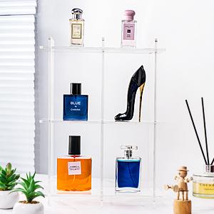 3-Tier Acrylic Tabletop Display Shelf, Clear Display Stand, Sturdy Shelves for Toy, Makeup, Perfume, Spice