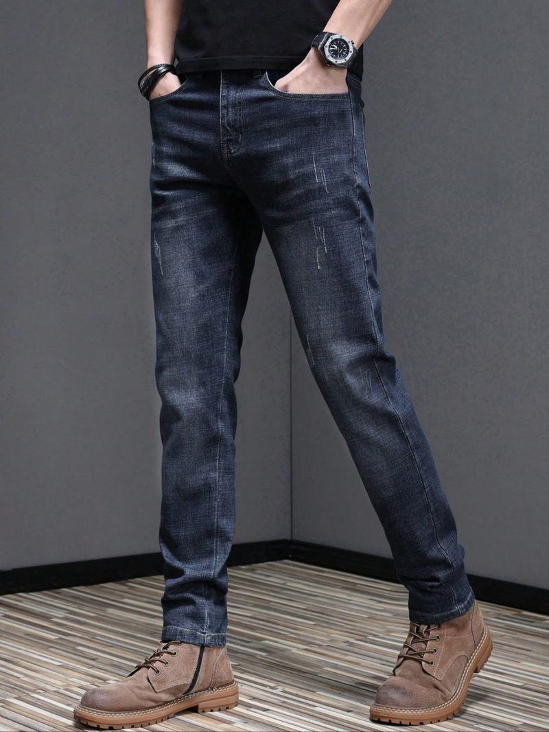 Men's Denim Pants, Casual Comfy Jeans for Daily Wear, Fashion Men's Bottoms for All Seasons
