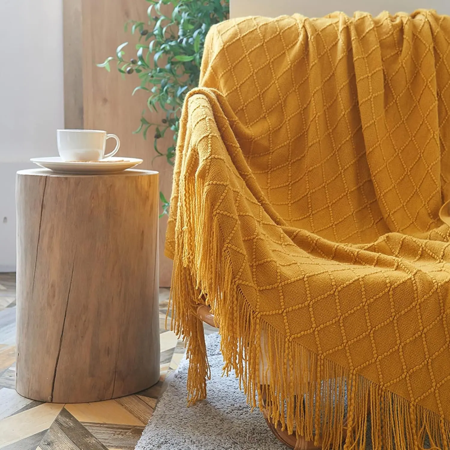 Bed Runner Hotel Bedspread Luxury Bed Scarf No Fading Soft Bed Tail Towel Modern Tassel Bedding Decoration for Queen, Double, Single, King Size Bed-Brown Queen