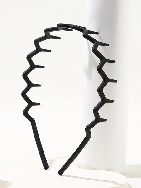 2pcs Toothed Wavy Headband, Simple Anti-Slip Suitable For Men & Women Haircare And Skin Care,Hairband ,Hair Hoop,Hairband,Hair Hoop ,Zig Zag HeadbandHeadbands, Zigzag Headband