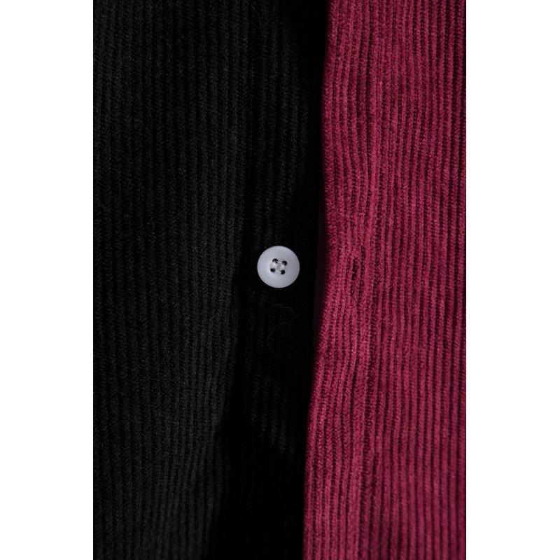 Men's corduroy color-block short-sleeve shirt, casual button-up shirt with chest pocket, vintage summer street style, soft and breathable, suitable for everyday wear