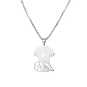 Soccer Pendant Necklace for Women Men Athletes Football Sports Stainless Steel Jewelry Gift