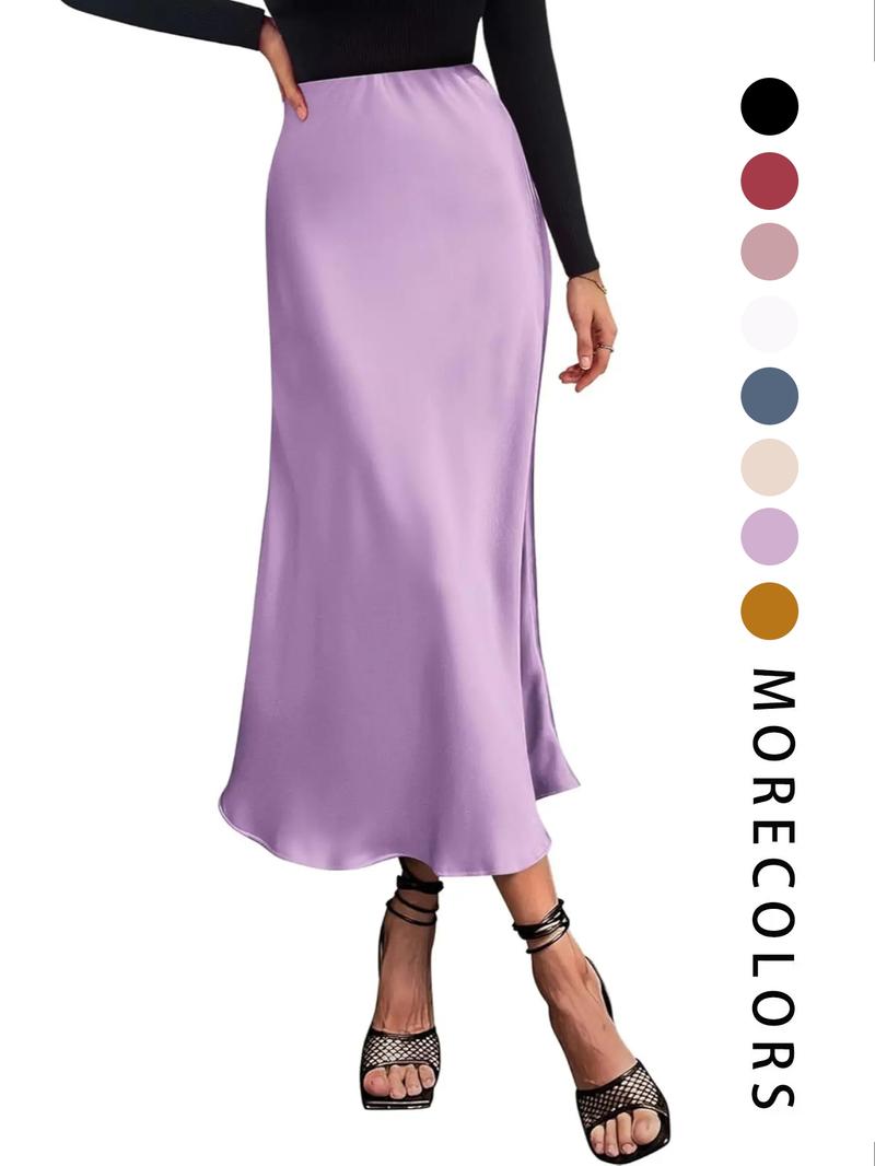Women's Solid Color   Skirt, Elegant Fashion Casual Skirt for Party Wedding Guest, Ladies Bottoms for Summer, Formal Fashion Skirt
