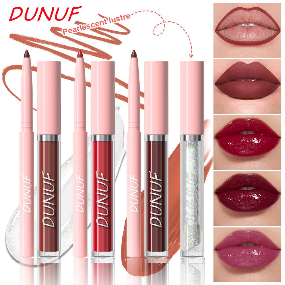 3PCS Nude Brown Lip Liner and Matte Lipstick Makeup Sets,3in1 Vegan Lipstick Lip Liner and Gloss Stain Set Long Lasting Waterproof labiales mate 24 horas originales matte largaduracion