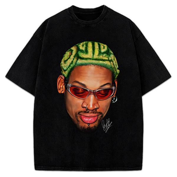 Women's Short-Sleeve Loose Dennis Zig Zag Green Hair Hollywood 90's Vintage Graphic T-Shirt, Shortsleeve, Vintage Graphic Tees