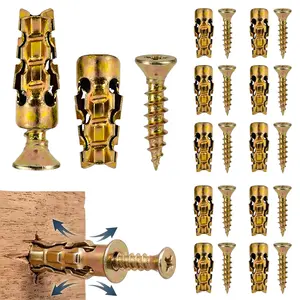 6×14mm Short Expansion Screw Set, 30Pack/60Pack Thread Repair Screws for Cabinet Door Hinge Repair & Stripped Thread Restoration