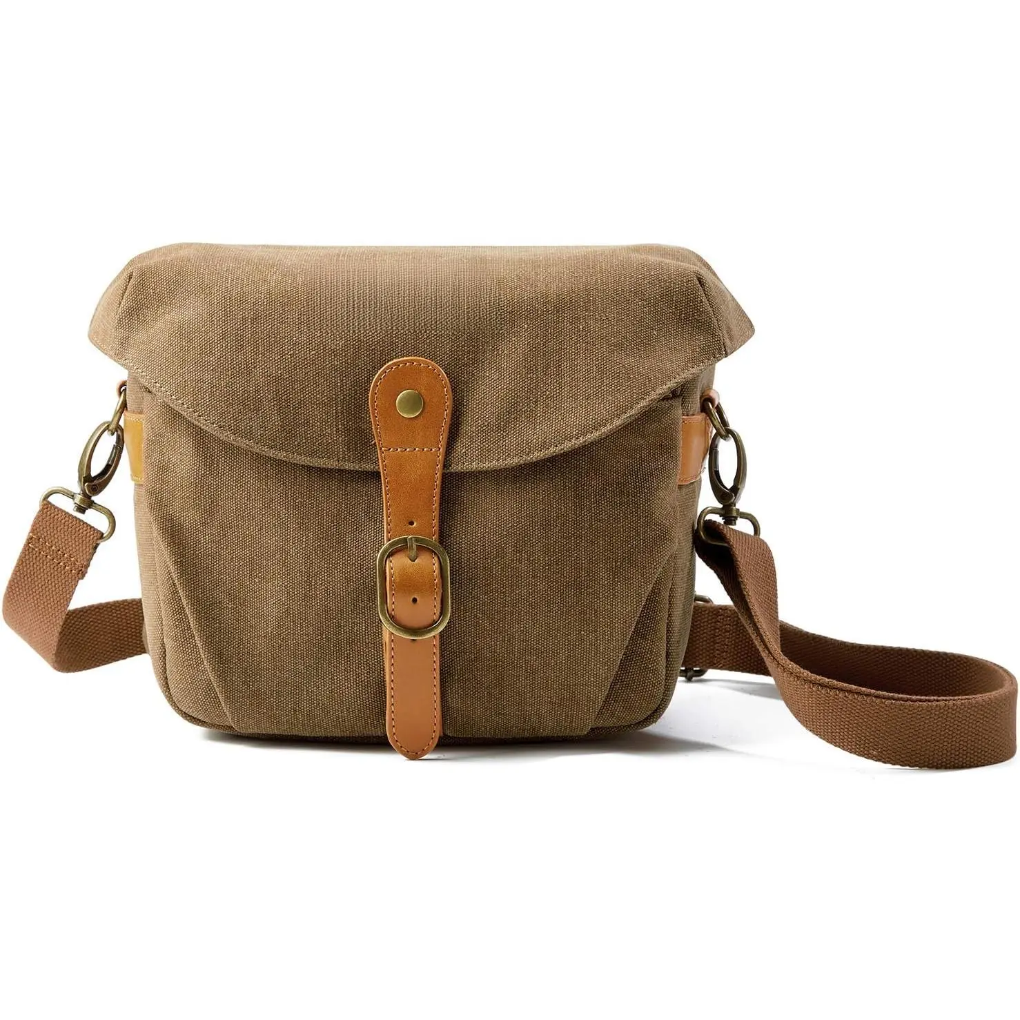 Camera bag, canvas crossbody bag for SLR digital cameras, compact camera shoulder bag with rain cover, unisex