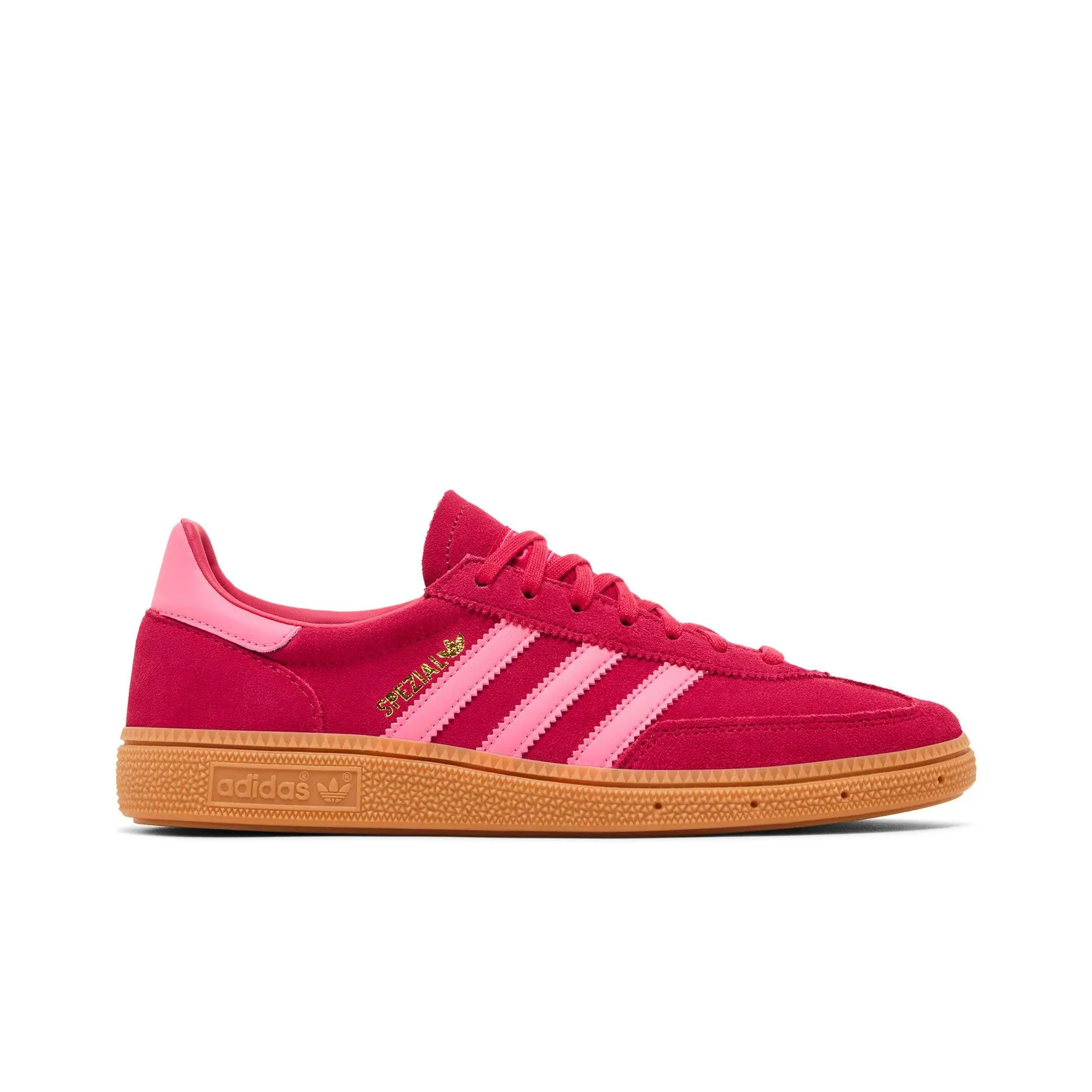 adidas Handball Spezial J 'Ruby Red Lucid Pink' Unisex Skateboarding & Casual Wear Sneakers - Low-Ankle, Adjustable Lace-Up, Leather Upper, EVA Cushion, Prop 65 Safe, Ruby Red/Lucid Pink/Gum, JP7999