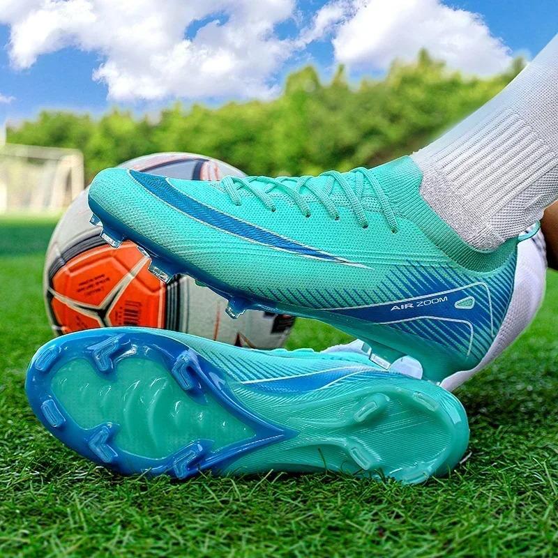 New Men Football Boots Cleats Shoes Soccer Long Spikes Training Ultralight Outdoor Drop Soccer Shoes FG Non-Slip