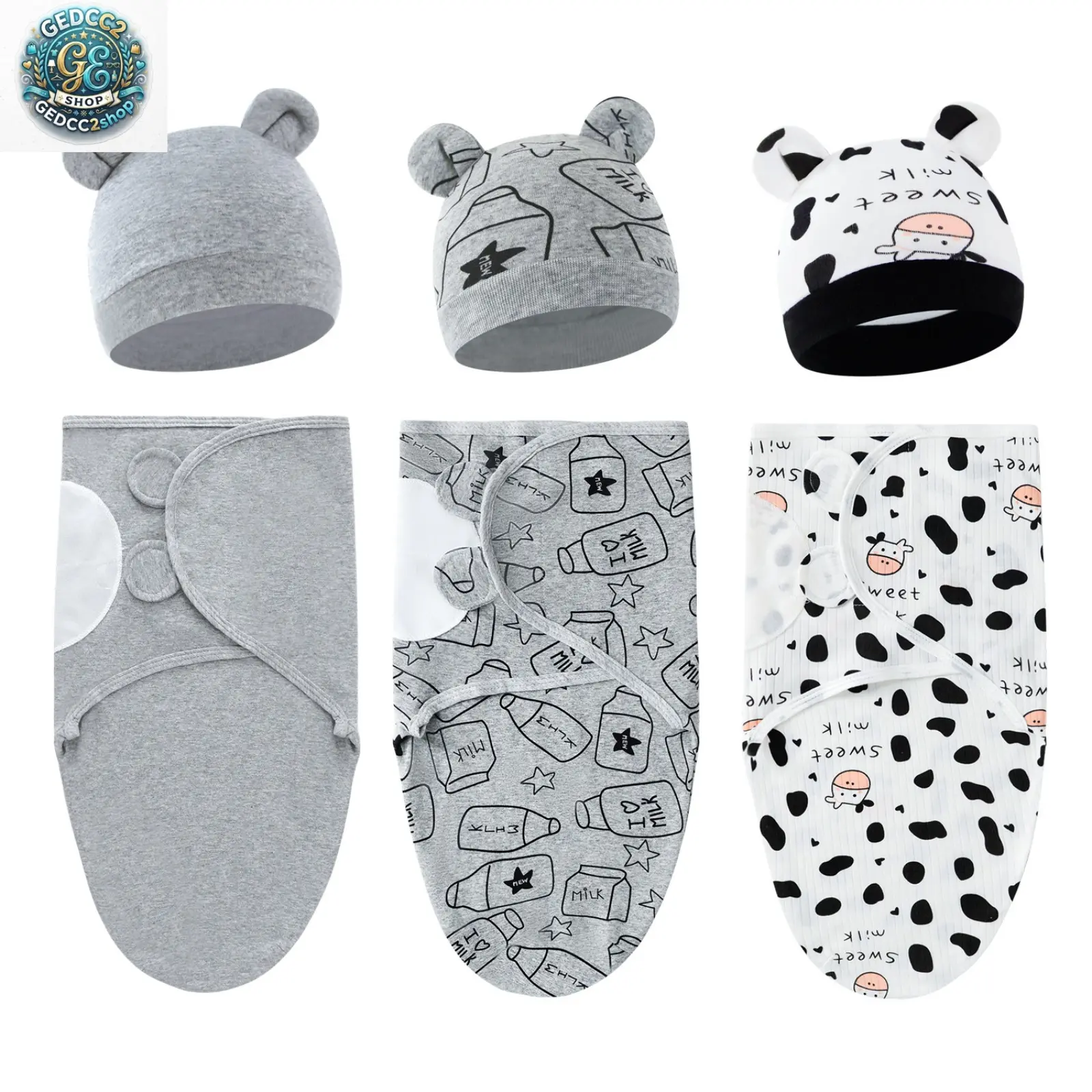 Baby Swaddle Blanket for Newborns, 100% Cotton Swaddle Wrap for 0-6 Months, Lightweight Infant Sleep Sack for Spring, Summer & Fall