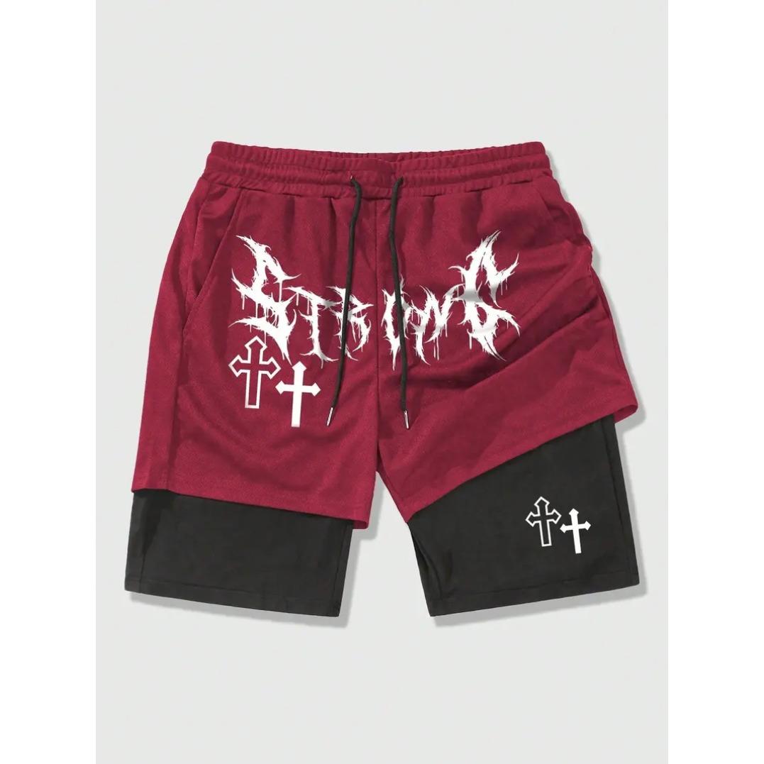 Men's Cross Print Graphic Shorts Athletic Wear Regular Fit Casual Comfy Breathable Shorts for Daily Wear Summer Essentials Unisex Street Style Active Lifestyle Shorts