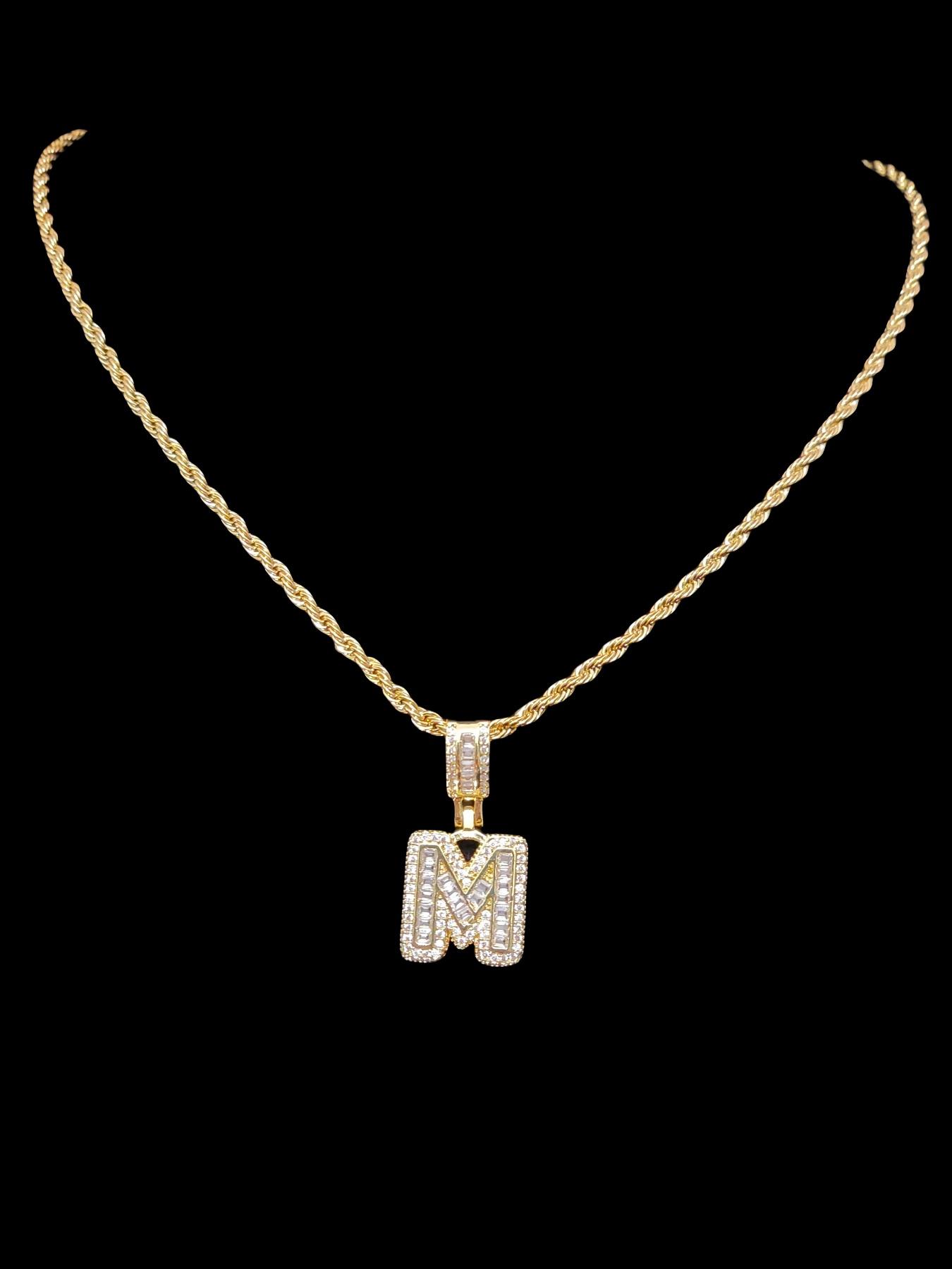 Artificial Zircon Letter Pendant & Chain Necklace, Fashion Jewelry for Party, Daily Clothing Decor, Trendy All-match & Exquisite Jewelry for Birthday Gift, Initial Necklace Jewelry