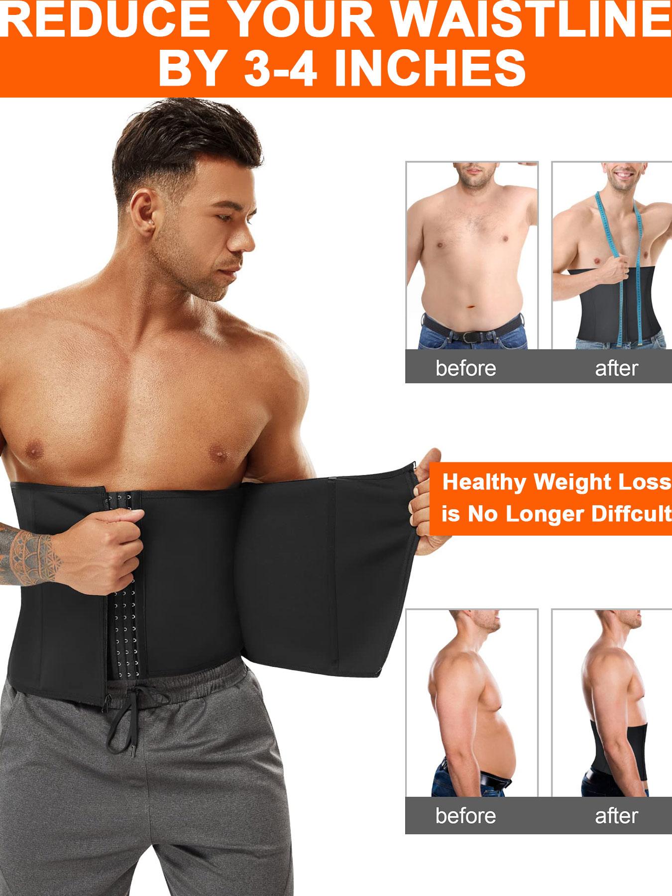 Men's Solid Zipper Waist Trainer, Waist Trimmer Cincher, Breathable Comfortable Tummy Control Shaper, Shapewear, Waist Cincher for Men, Shaper for Daily Wear