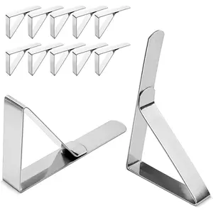 12-Pack Rust-Proof Stainless Steel Tablecloth Clips - Durable, Easy-to-Apply Table Cover Holders for Kitchen Dinners, Dining Tables, Outdoor Picnics - Pet Supplies Accessory for Dog & Cat Furniture Stairs/Ramps Setup