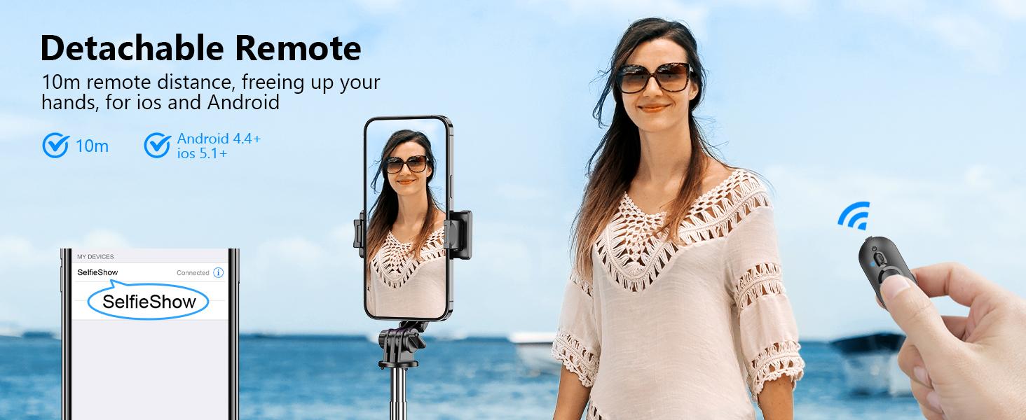 Selfie Stick Tripod, All in One Extendable & Portable iPhone Tripod Selfie Stick with Wireless Remote Compatible with iPhone 16 15 14 13 12 11 pro Xs Max 8 7, Galaxy Note10/S20/S10/OnePlus 9/9 PRO etc