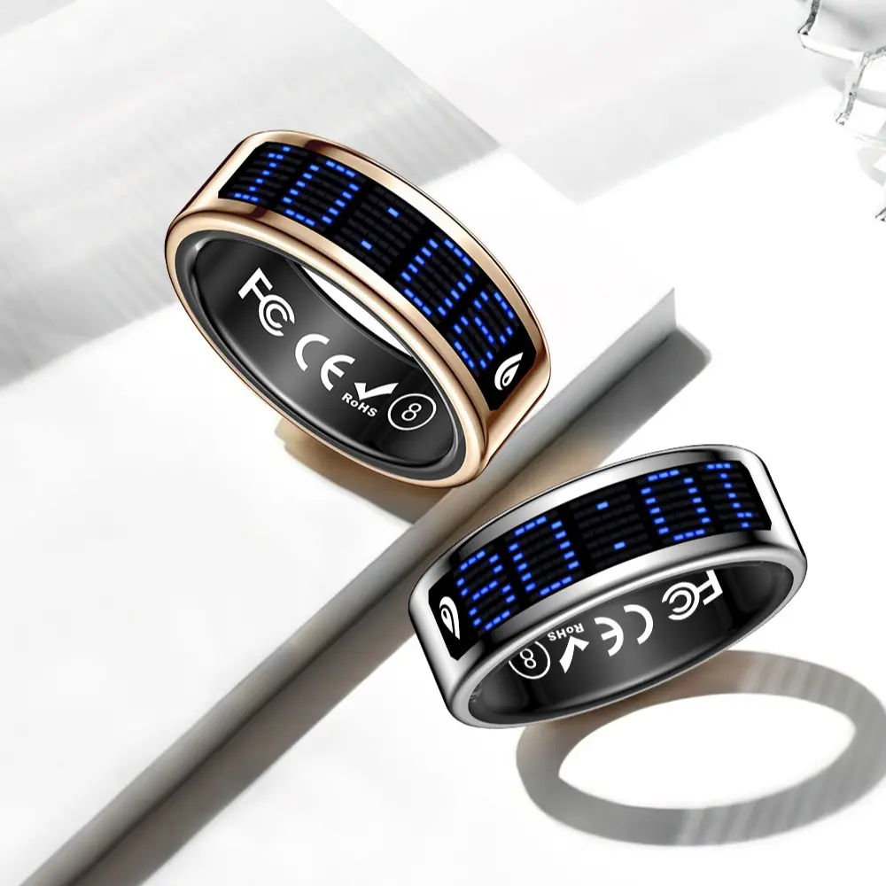 Smart Health Ring, Sleep Monitor, Heart Rate & Blood Oxygen Detection, Sports Tracker, IP68 Waterproof, Bluetooth-compatible Smart Ring, Android iOS Compatible