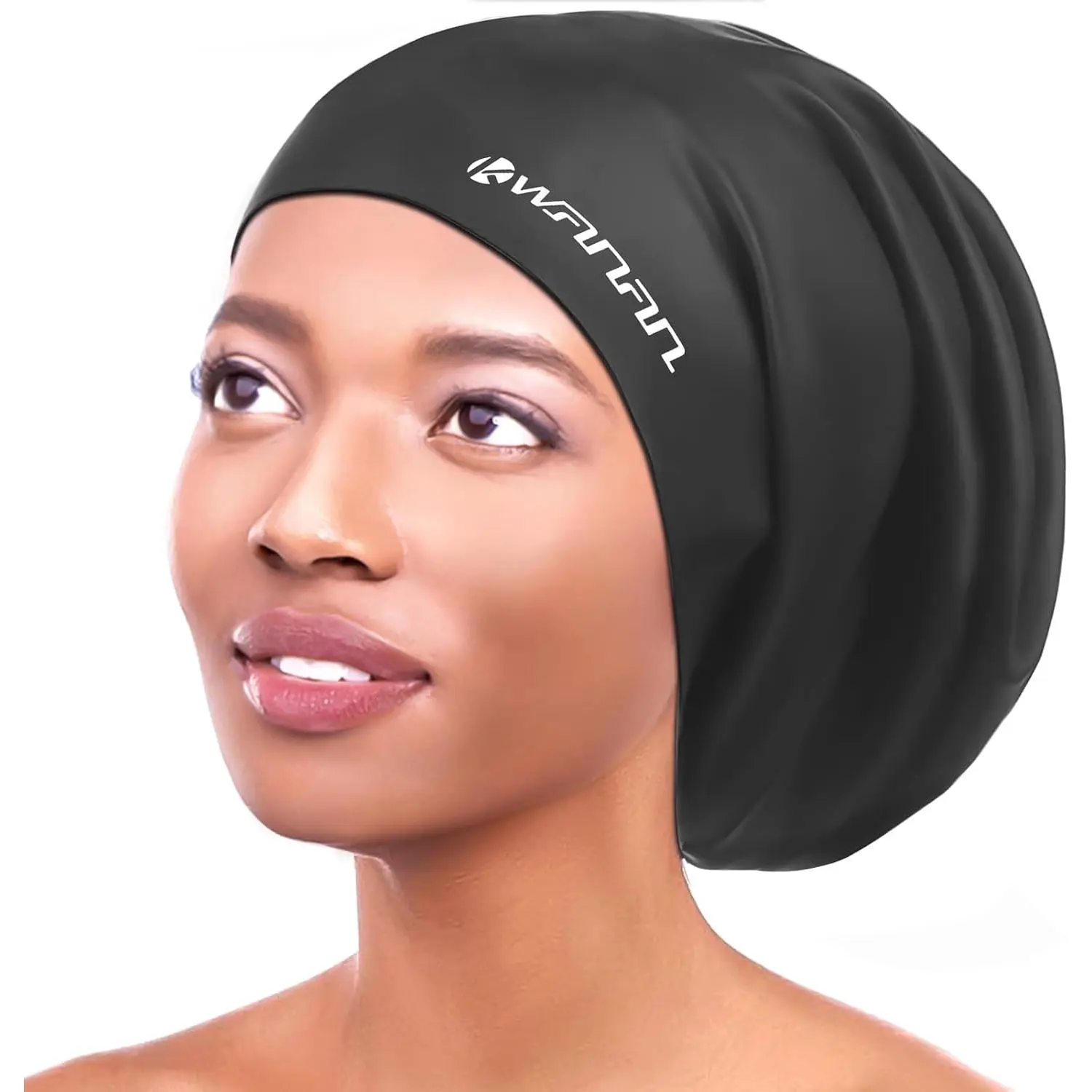 Extra Large Silicone Swim Cap for Long Hair Protective Styles–Waterproof Swimming Cap for Men Women with Dreadlocks, Weaves, Extensions, Braids, Curls, Afros–Keep Hair Dry