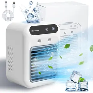 25W Rechargeable Portable Mini Air Conditioner 2 Speed Personal Cooling Fan with Cool Air Spray Small AC Unit for Bedroom Office Outdoor Small Room