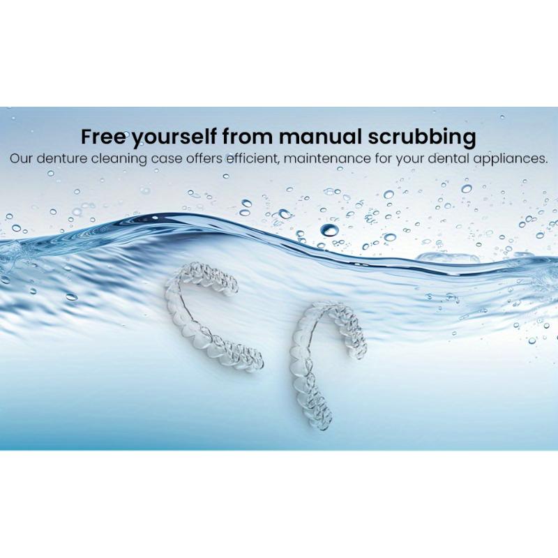 The Most Thoughtful Automatic Denture Cleaning Case with Filter, Portable and Effortlessly Clean and Protect Dentures, Braces, and Retainers