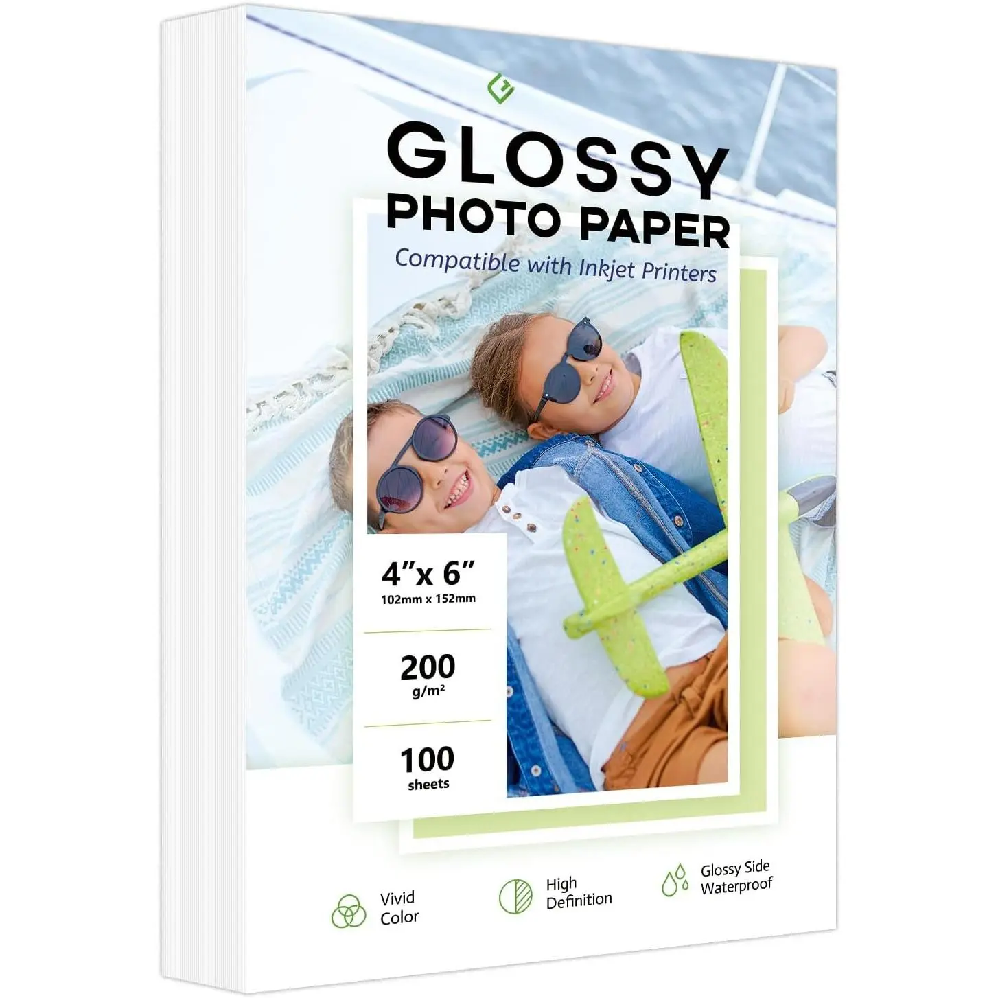 4x6 Photo Paper, 100 Sheets  54LB Glossy Inkjet Printer Paper | 200 GSM Picture paper for Printer for Dye Ink