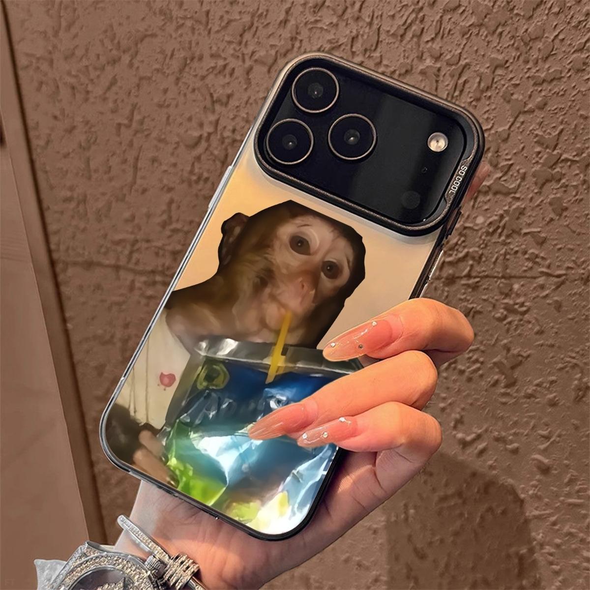 Drin king monkey Pattern Case for iPhone 17 Pro Max 17 Air 16/15/14/13/12/11 Pro Max XR XS E Plus Retro High-end Shockproof Drop Screen Protection Cute Durable PC Smartphone Cover