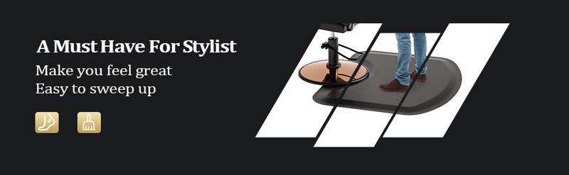 OmySalon Salon Mat for Hair Stylist Anti Fatigue, Thick Barber Chair Mats with Round Cutout Hair Salon Mats for Hairdresser Standing, Barbershop Beauty Spa Hairdressing Equipment