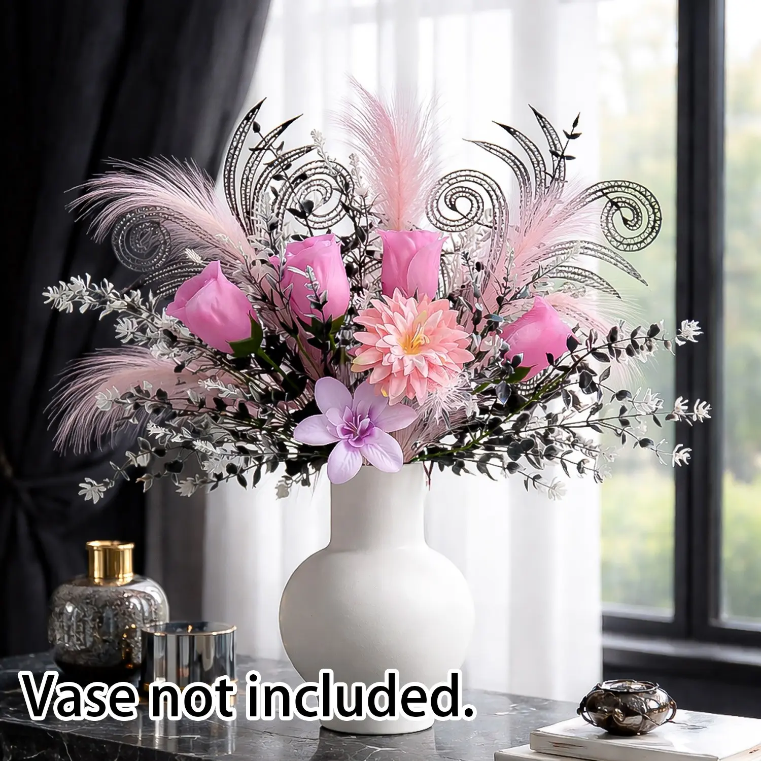 1set Mist Morning Simulation Flower Arrangement, Artificial Flower Arrangement, Fake Flower, Romantic French Style, Suitable for Living Room, Bedroom, Wedding Decor