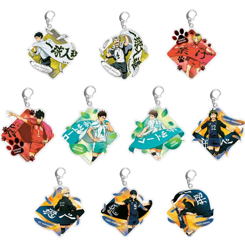 Anime peripherals Keychain Accessories Shoyo Hinata figure Tobio Kageyama Oikawa Tooru Bag Pendant Acrylic Key Ring friends Gift