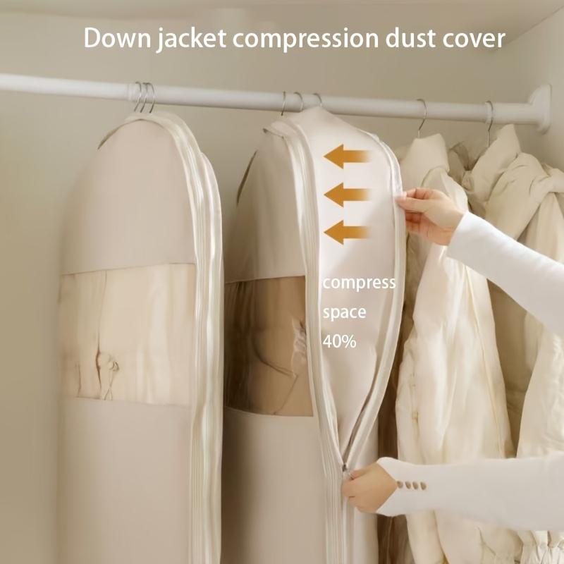 Compression Storage Bags in Pink And Beige, Available in Sizes 90, 110, And 130 Cm, Designed to Save 40% Space. Perfect for Vacuum Sealing Down Coats And Winter Clothing