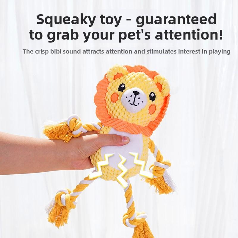 Pet Toys Squeaky Plush for Dogs & Cats, Chew-Resistant Teething, Interactive Boredom Relief