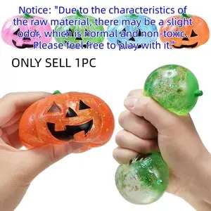 Halloween Pumpkin Head Kids Toy, Stress Relief Squeeze Slow Rebound Malt Candy, Creative Unisex Child Relaxation Toy, Fun Halloween Gift