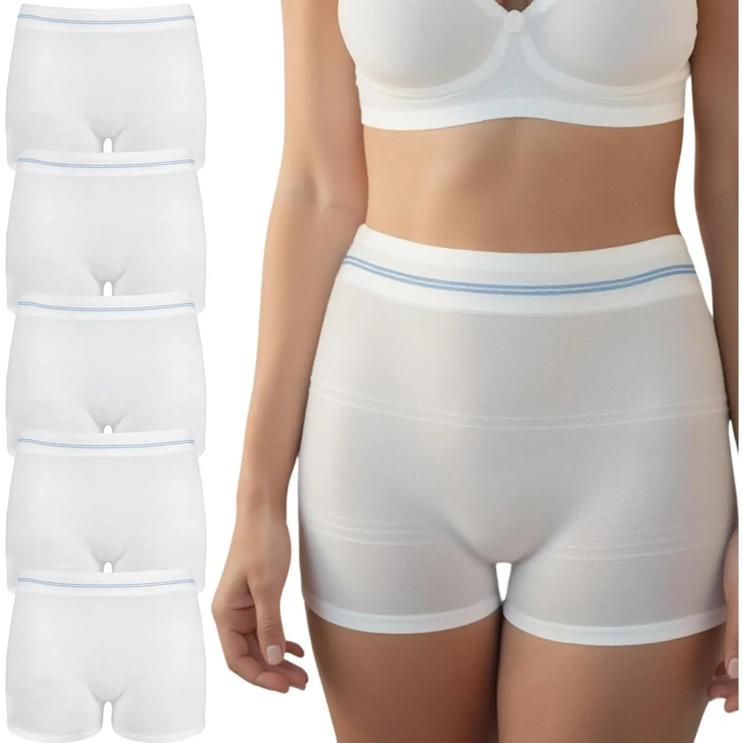 Disposable Postpartum Mesh Underwear for Women, High Waist, 5 Pack