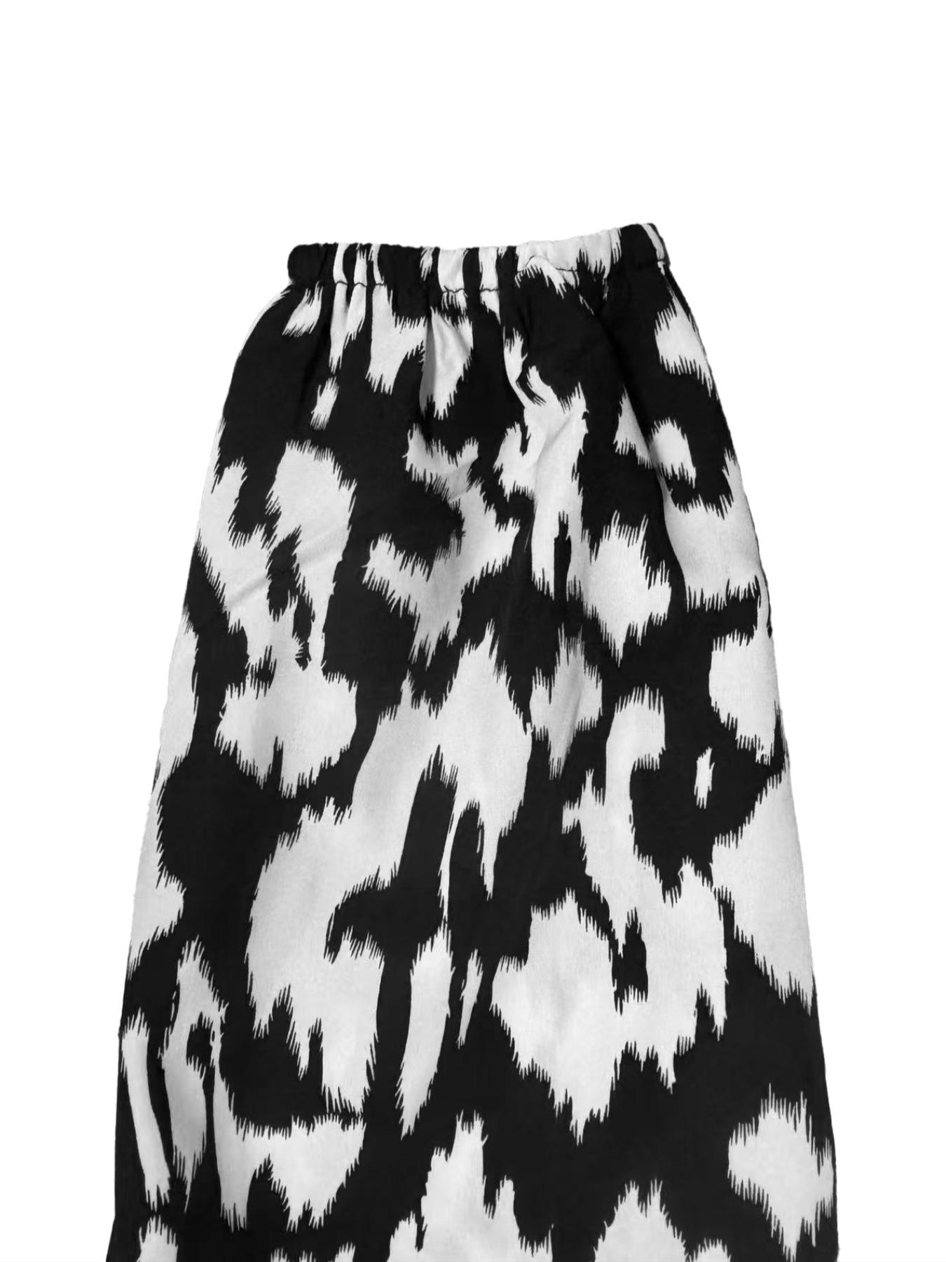 Plus Size Leopard Print Shirt Collar Blouse, Elegant Long Sleeve Woven Top for Spring & Fall, Women's Plus Size Clothing