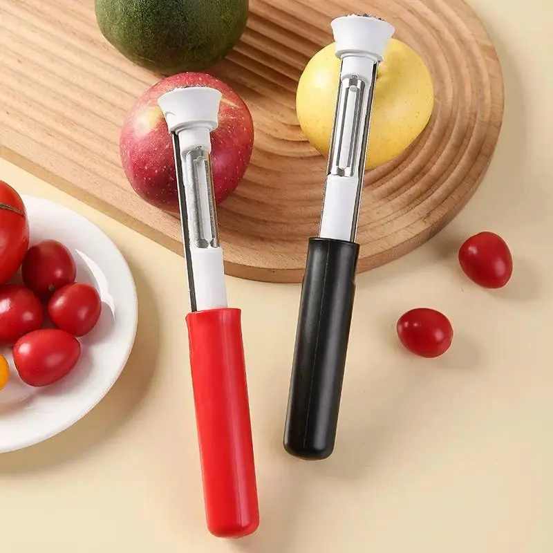 2 in 1 Apple Corer & Peeler Tool, Stainless Steel Fruit Slicer & Core Remover, Sharp Blade Kitchen Gadget for Apples, Pears & Peppers, Easy Handheld Apple Peeler for Baking, Cooking Prep & Home Kitchen Use