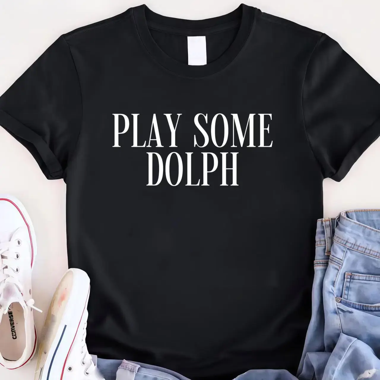 Men's/Women's Lightweight "Play Some Dolph" Graphic Sports Top, Trendy Music Call-Out Tee, Versatile Outfits for Everyday Fits, Shortsleeve, Soft