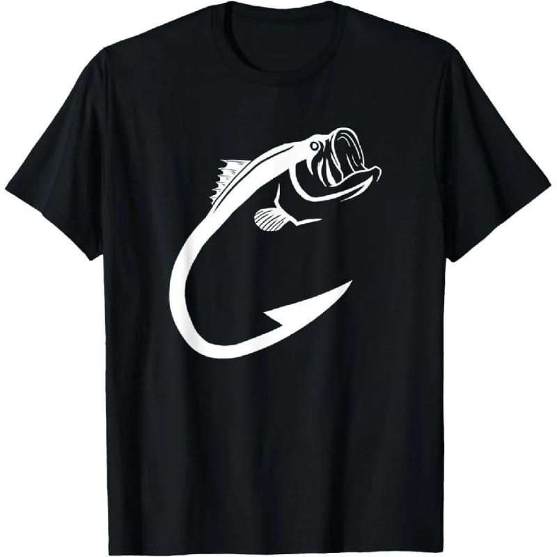 Fish Hook Minimal Art Cool Fishing Lover Art Lover Gift T-Shirt Fit Casual Streetwear Men Gifts Shortsleeve