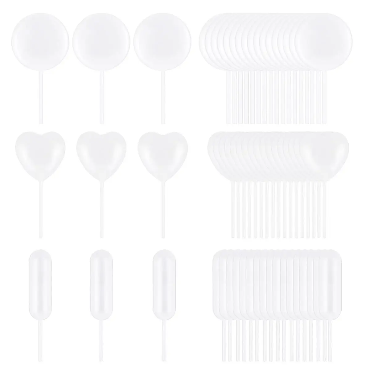 60-Piece Transparent Flexible Plastic Squeeze Cupcake Pipettes - Kitchen Equipment for Strawberries, Chocolate