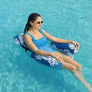 Thick Inflatable Pool Float Bed, Unisex Lounge Chair Pool Floater Made of PVC and Oxford Fabric, Ideal for Pools, Lakes, Beaches and Outdoor Fun, Pool Floats Chairs, Inflatable Pool Floaters