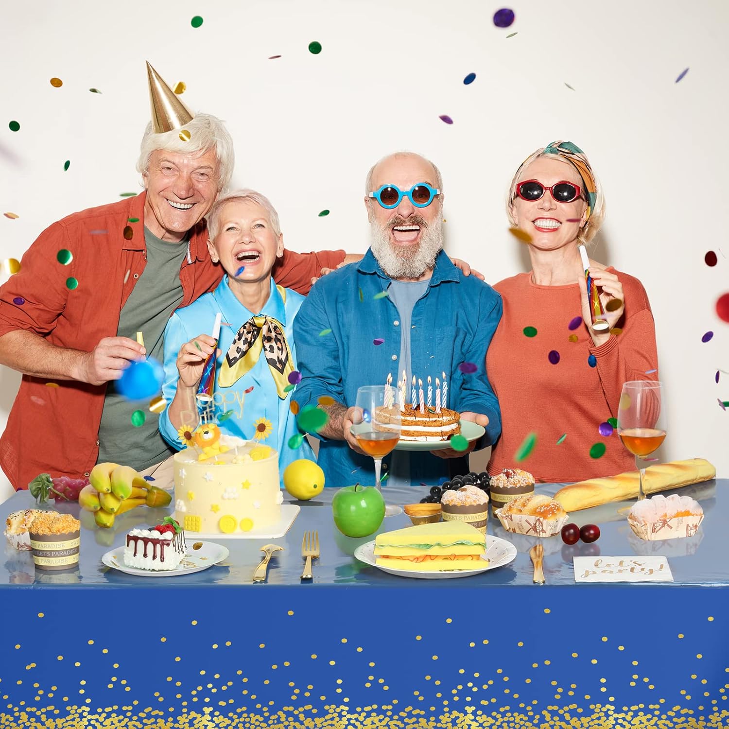 Dot Pattern Table Cover, 4 Counts/set Disposable Rectangular Tablecloth, Table Decoration Supplies for Party, Wedding, Birthday, Graduation