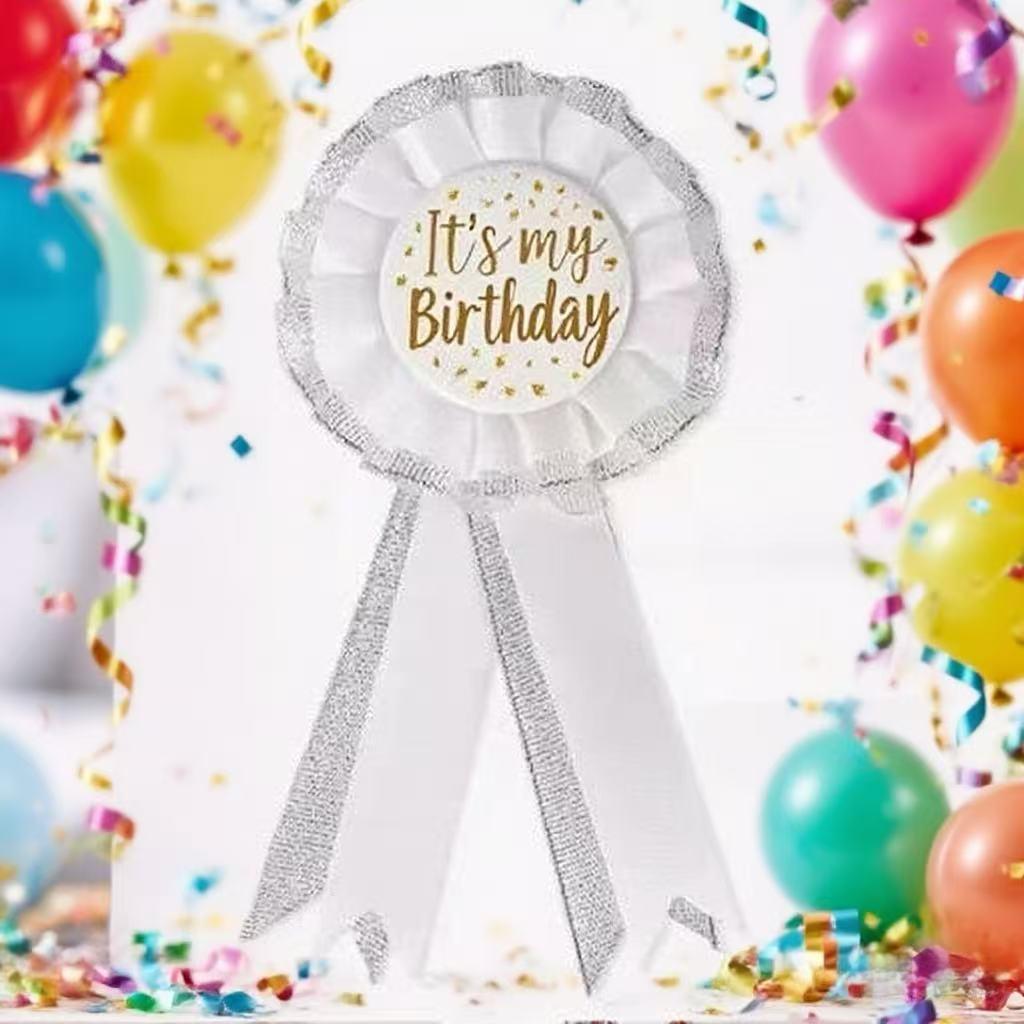 Birthday Party Badge - It's My Birthday Design, Cute Decoration Pin, Party Supplies for Birthday Celebration, Favors for Adults & Kids