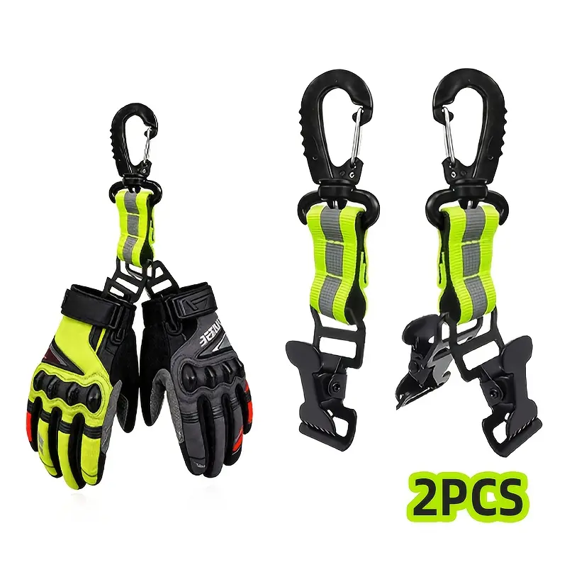 2/4Pcs Nylon Glove Clips, Serrated Non-slip Grip Design, Reflective Nylon Webbing Firefighter Glove Holder Straps, High Visibility Safety Stable Fixed Glove Keeper, Durable Anti-drop Work Glove Accessories for Firefighters Professional Rescue Use