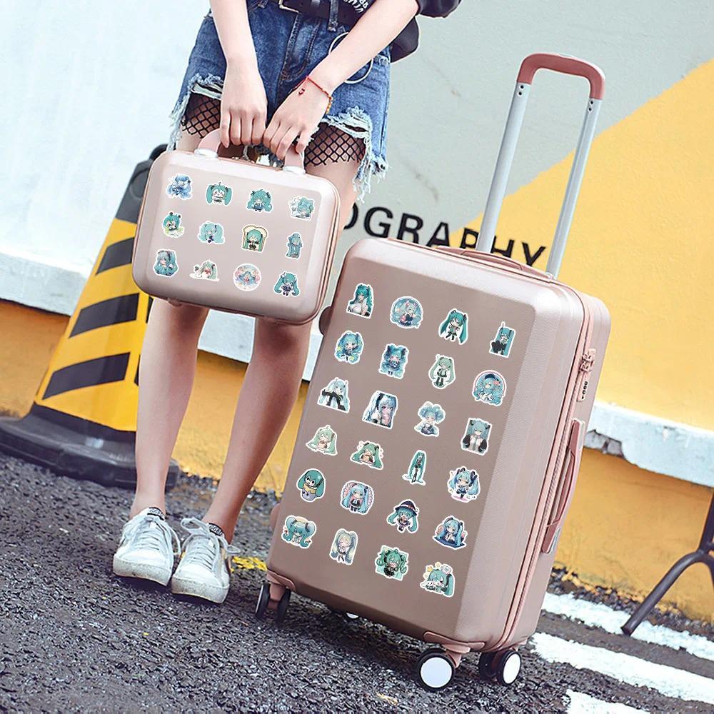 100pcs Hatsune Cute Miku Stickers Pack Waterproof Phone Case Cartoon Journaling Stationery Kawaii Packaging Laptop Stickerpopular stickers Cute beautiful