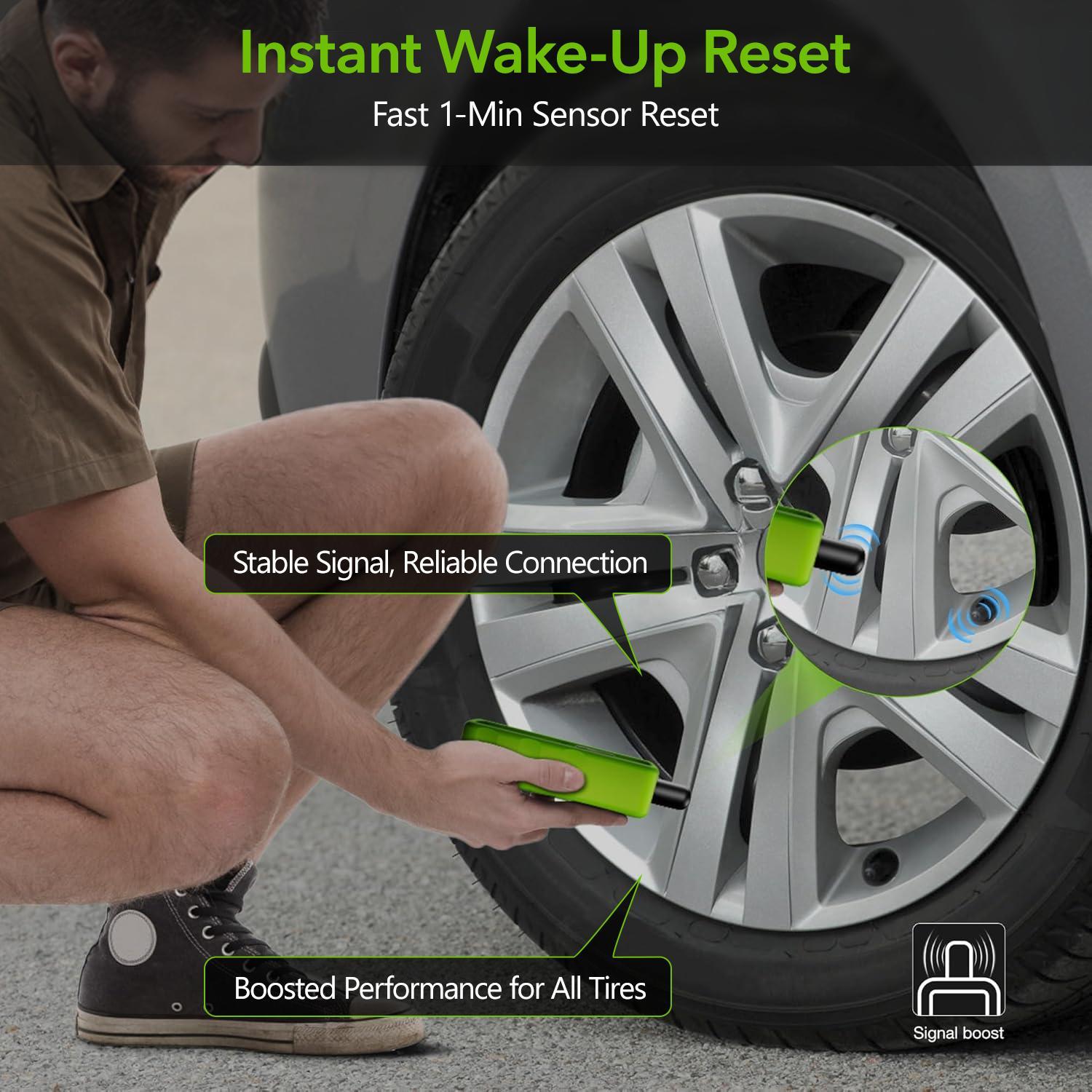 [For GM&Ford]VXDAS Super GL50448 2-in-1 TPMS Relearn Tool for GM & Ford |Green Edition Tire Sensor Reset Tool | One-Switch Activation for F150, Silverado, Sierra, Buick, Lincoln
